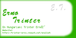 erno trinter business card